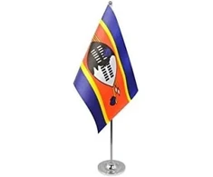 Az flag prestižinė stalo vėliavėlė svazilandas 22 x 15 cm metalinė – svazilando karaliaus stalo vėliavėlė 15 x 22 cm