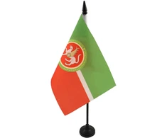 Az flag totorstano respublikos stalo vėliavėlė 13 x 20 cm - totorių stalo vėliavėlė 21 x 14 cm - juodas plastikinis kotelis ir pagrindas