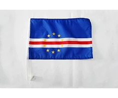 Az flag - žaliojo kyšulio vėliava automobiliui - 45 x 30 cm - žaliojo kyšulio respublikos vėliava automobiliui 30 x 45 cm - vėliavos automobiliams