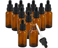 Azkeegrey 30 vnt. pipetės buteliukų rinkinys, 30 ml, rudas stiklas, buteliukas su stikline pipete, vaistinė buteliukas, rudas stiklinis buteliukas aliejams, ekstraktams, skysčiams, kvepalų aliejams
