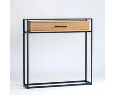 Ąžuolinė medinė konsolė 100x100x25 cm metalas