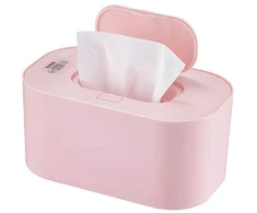Baby wipes šildytuvas, drėgnų servetėlių šildytuvas, drėgnų servetėlių viršutinio šildymo dėžutė su reguliuojama temperatūra (rožinė)