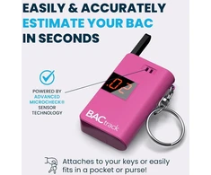 Alkotesteris Bactrack keychain breathalyser (rožinis) | itin nešiojamas kišeninis alkoholio testeris asmeniniam naudojimui