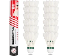 Badmintono kamuoliukai su dideliu stabilumu ir patvarumu, žąsų plunksnų kamuoliukai, 12 vnt.