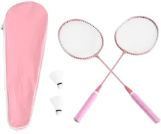Badmintono raketės rinkinys su dviguba rankena, lengva badmintono raketė su kamuoliukais ir nešiojimo krepšiu žaidimams kieme