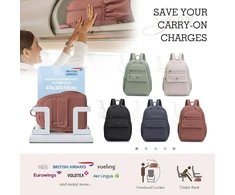 Bagroups 14 colių nešiojamojo kompiuterio kuprinė 40 x 30 x 15 British Airways, lengva kuprinė, laisvalaikio kuprinė, vandeniui atspari mokyklinė kuprinė, laisvalaikio kelioninė kuprinė vyrams ir moterims, nailonas, violetinė
