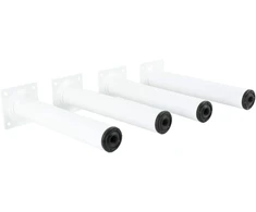 Baldų kojelė 30mm skersmens, 250mm aukščio, juoda/balta/sidabrinė