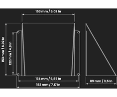 Baltas cinkuoto plieno ventiliacijos dangtelis 150x150mm su apsauga nuo lietaus