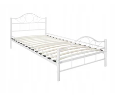 Baltas metalinis rėmas lova 90x200
