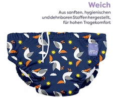 Bambino Mio daugkartinio naudojimo plaukimo sauskelnės kūdikiams ir vaikams, berniukams ir mergaitėms, Pelican, Xl, Whale, 2+ metai
