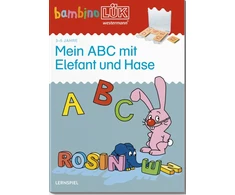 Bambinolük: 4/5/6 metai - priešmokyklinis ugdymas. Mano Abc su drambliu ir zuikiu (bambinolük pratybų sąsiuviniai: priešmokyklinis ugdymas)
