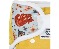 Bamboolik laminuotos vandeniui atsparios kelnaitės uždėklai, vienas dydis tinka visiems, velcro užsegimas, dviguba šoninė apsauga, dvi elastinės juosmens juostos