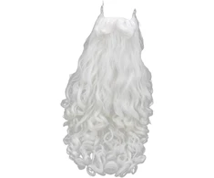 Baoblaze Kalėdų senelio perukas ir barzda Cosplay balti ilgi Kalėdų senelio kostiumo aksesuarai garbanotas perukas Kalėdų senelio perukas barzda, barzda 80 cm