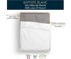 Baptiste Blanc vienspalvis pagalvėlės užvalkalas 65x65cm 100% medvilnė (50x75cm, Praline, 1)