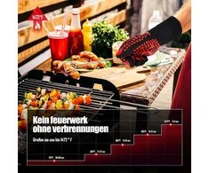 Barbecue pirštinės, orkaitės pirštinės, atsparios karščiui iki 800 °c, pirštinės kepimui ant grotelių, pirštinės maisto gaminimui patalpose ir lauke