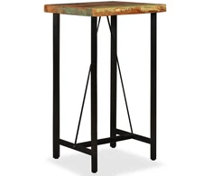 Baro stalas, perdirbtos medienos masyvas, 60x60x107cm