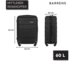 Barrens lagaminas, lagaminas, vežimėliai, rankinio bagažo lagaminas, kelioninis lagaminas, vežimėlis, kieto korpuso lagaminas, rankinis lagaminas, kelioninis lagaminas su ratukais, bagažas, vežimėlis rankinis bagažas 55 x 40 x 20 cm