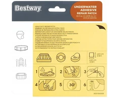 Baseinų Lopai Remonto Komplektas Baseinui Vandeniui Atsparūs Klijai Bestway 10 vnt