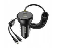 Baseus Greitas automobilinis įkroviklis 60w Usb-c + Lightning kabelis Qc 3.0
