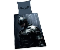 Batman patalynės komplektas, pagalvės užvalkalas apie 80 x 80 cm, antklodės užvalkalas apie 135 x 200 cm, su lygiu prekės ženklo užtrauktuku, 100% medvilnė, Renforcé