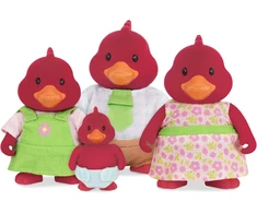 Battat Li'l Woodzeez Cardinal šeimos Tailfeather figūrėlės - 4 minkštos gyvūnų figūrėlės su paveikslėlių knyga anglų kalba - gyvūnai rinkinyje, žaislas vaikams nuo 3 metų