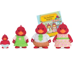 Battat Li'l Woodzeez Cardinal šeimos Tailfeather figūrėlės - 4 minkštos gyvūnų figūrėlės su paveikslėlių knyga anglų kalba - gyvūnai rinkinyje, žaislas vaikams nuo 3 metų