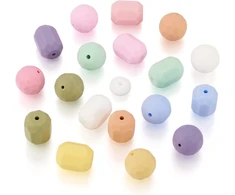 Bb beadthoven 74 vnt. silikoninių karoliukų, spalvingi apvalūs abako, stulpo, briaunoti guminiai karoliukai, birūs tarpiniai karoliukai "pasidaryk pats" vėriniams, raktų pakabukams, papuošalų gamybai, skylė: 1,6–2 mm