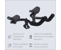 Bbb Cycling Aerocomfort dviračio vairas aerodinaminis aliuminio dviračio vairo priedas 35 mm aukščio porankis plento dviračiams triatlono vairo atrama neslystančios dviračio rankenos Bhb-59