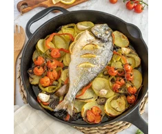 Bbq-toro keptuvė iš ketaus, skersmuo 34 cm, ketaus keptuvė-grilis su rankena, rankena ir dviem snapeliais, briaunota, ketaus keptuvė-grilis, bbq keptuvė, orkaitės keptuvė, ketaus keptuvė