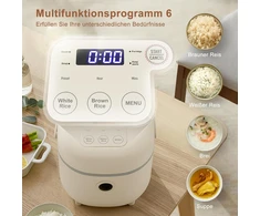Bear Ryžiųquick cooker 3.5 puodeliai (nevirti) su garintuvu, daugiafunkcinis 350 W elektrinis mini Ryžiųquick cooker, 6 ryžių gaminimo funkcijos 2-4 žmonėms