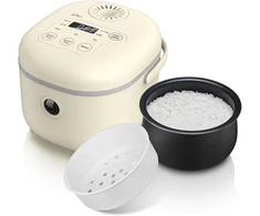 Bear Ryžiųquick cooker 3.5 puodeliai (nevirti) su garintuvu, daugiafunkcinis 350 W elektrinis mini Ryžiųquick cooker, 6 ryžių gaminimo funkcijos 2-4 žmonėms