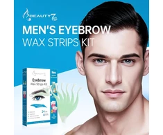 Beauty7 antakių vaško juostelės, pritaikytos vaško juostelės, iš anksto iškirptas antakių vaškas, 24 vienetai antakių vaško juostelių su 4 vienetais valiklio aliejinių servetėlių, plaukų šalinimo juostelės, persiško vaško juostelės vyrams