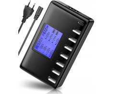 Bedee 8 prievadų Usb įkroviklis su Lcd ekranu
