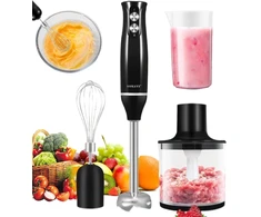 Bedee Turbo galingas daugiafunkcinis rankinis blenderis 500w su plieniniais ašmenimis, 4in1 rinkinys