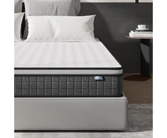 Bedstory kišeninis spyruoklinis čiužinys 90 x 200 cm, H3/h4 kietumas, 20 cm, Oeko-tex, tamsiai pilkas