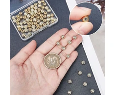 Beebeecraft 100 vnt./dėžutė apvalūs tarpiniai karoliukai 14k paauksuoti žalvariniai grioveliais banguoti laisvi karoliukai 6 mm papuošalų gamybai „pasidaryk pats“ apyrankėms, auskarams, vėriniams