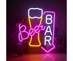 Pakabinamas šviestuvas Beer neoninis ženklas sienų dekorui, beer bar neoninė šviesa, beer led ženklas su usb maitinimu barui, beer barui, namų dekoravimui, parduotuvei, naktiniam klubui