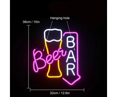 Pakabinamas šviestuvas Beer neoninis ženklas sienų dekorui, beer bar neoninė šviesa, beer led ženklas su usb maitinimu barui, beer barui, namų dekoravimui, parduotuvei, naktiniam klubui