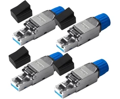 Behogan Rj45 jungtys be įrankių, lan jungtis cat 7 be įrankių, cat 7 tinklo kištukas rj45 be įrankių ekranuotas 10 gbit/s 600 mhz tinklo jungtis standiems montavimo kabeliams