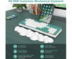 Belaidė mechaninė klaviatūra Lexonelec K6, 96% išdėstymas, Rgb