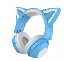 Belaidės Bluetooth ausinės Žaidimų ausinės Stereo garsas, švelniai mėlynos