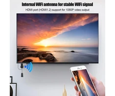Vaizdo grotuvas Belaidis ekrano siųstuvas, 2,4 Ghz Wifi Hdmi Tv belaidis ekrano imtuvo adapteris su Hdmi sąsaja, skirtas Airplay Miracast Dlna