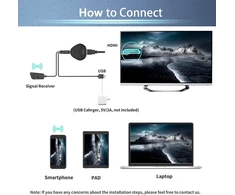 Vaizdo grotuvas Belaidis hdmi ekrano adapteris, 4k hdr wifi hdmi srautinio vaizdo sinchronizavimo adapteris, suderinamas su phone/pad/os/android/windows/mac/pc į hdtv/monitorių/projektorių, miracast airplay dlna, juodas