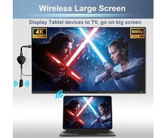 Vaizdo grotuvas Belaidis hdmi ekrano adapteris, 4k hdr wifi hdmi srautinio vaizdo sinchronizavimo adapteris, suderinamas su phone/pad/os/android/windows/mac/pc į hdtv/monitorių/projektorių, miracast airplay dlna, juodas