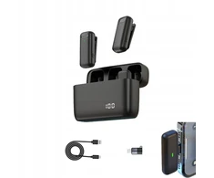 Belaidžiai atvartiniai mikrofonai 2 mikrofonai usb c iphone roid powerbank