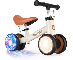 Beleev B3 balansinis dviratis vaikams nuo 1 metų su reguliuojama sėdyne ir vairu, led šviečiančiais ratais, balansinis dviratis be pedalų berniukams ir mergaitėms, dovanos 1 metų vaikams