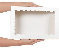 Belle Vous Pakuotė iš 10 baltų kraft popieriaus keksiukų transportavimo dėžučių su apžvalgos langu – 20,2 x 30,5 x 7 cm – vienkartinės pakavimo dėžutės – sausainiams, keksiukams, pyragams, šokoladams pakuoti ir keksiukų dėžutė