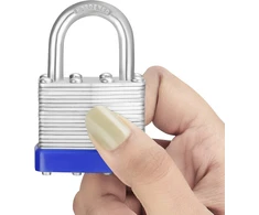 Belle Vous plieninių pakabinamų spynų rinkinys laminuotas, užuolaidų spyna su 2 raktais (12 vienetų) - 6 mm lankelis 6,4 x 4,2 x 2,4 cm apsauginė pakabinama spyna, atspari oro sąlygoms, vidaus/lauko spintelės spyna su raktu