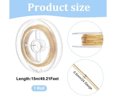 Benecreat 15m Paauksuota Vario Vielutė Papuošalams, 0.5mm