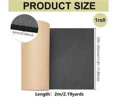 Benecreat 30cm x 2m lipnus eva putplasčio rulonas, 6mm storio juodas putplasčio lakštas, eva putplasčio gumos lakštas tarpų užpildymui apsauginis padėklas cosplay kostiumų amatų "pasidaryk pats"